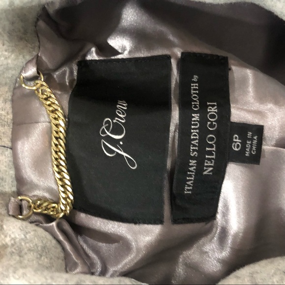 J.Crew Stadium Cloth Gray Cocoon Wool Coat Size 6P - Picture 8 of 10